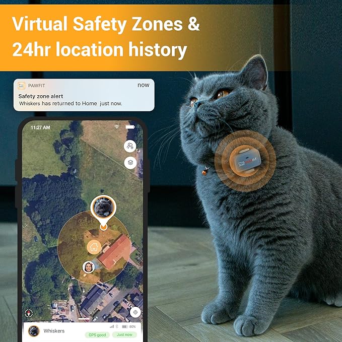 Lite for Cats 4g GPS Tracker | Real Time Tracking | Activity Monitoring |Location History | Unlimited Range | Safety Collar Included | Onyx Black
