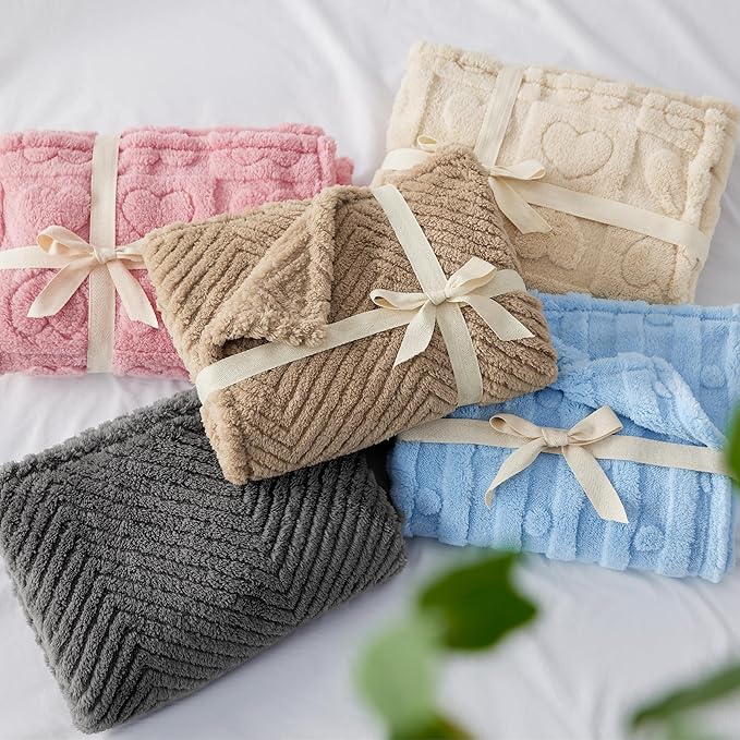 Bedsure Dog Blanket for Medium Dogs Washable - Soft Fluffy Puppy Blanket with Premium 300GSM Coral Fleece, Cozy Calming Cat Blankets for Indoor Cats, Fuzzy Pet Blanket for Kitten Doggy, Blue, 30x40IN