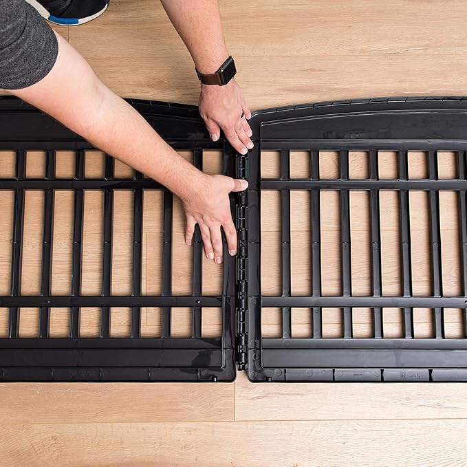 IRIS 24'' 4 Panel Pet Playpen with Door, Black with IRIS 24'' 2 Panel Pet Playpen Add-On, Black