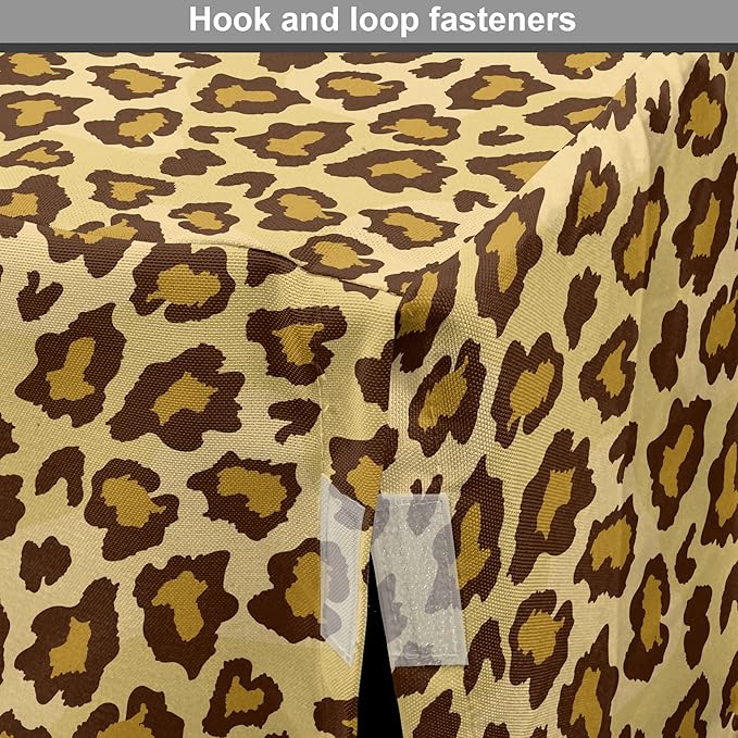 Lunarable Animal Print Dog Crate Cover, Digitally Generated Spots Classic Leopard Skin Graphic, Easy to Use Pet Kennel Cover for Medium Large Dogs, 48 Inch, Pale Camel Chocolate