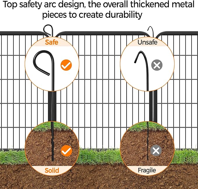 Yaheetech Dog Playpen Outdoor, 32 inch 4 Panels Dog Pen Indoor Heavy Duty Puppy Exercise Pen Metal Pet Fence for RV Camping/Yard/Garden