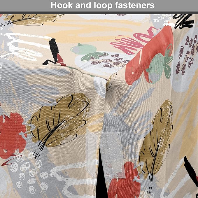 Lunarable Berries Dog Crate Cover, Random Doodle Art of Paintbrush Strokes Colorful Woodland Items Scribbles, Easy to Use Pet Kennel Cover for Medium Large Dogs, 42 Inch, Beige Multicolor