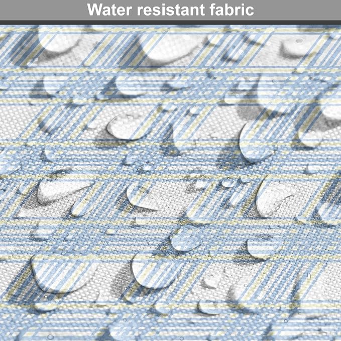 Lunarable Plaid Dog Crate Cover, Geometrical Striped Old Fashioned Pattern Pastel Colors Country, Easy to Use Pet Kennel Cover for Cats & Medium Dogs, 24 Inch, Pale Blue Yellow White