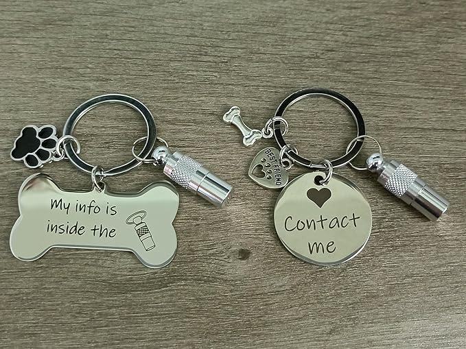 Anti-Lost Pet ID Tag, Easy Update Pet Tag, Pet Gifts,Stylish Dog and Cat ID Tags,Gifts for Dogs and cat Lovers, Address Tube- Quick and Secure Pet Information Management