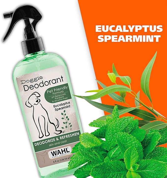 Wahl USA Deodorizing & Refreshing Pet Deodorant for Dogs - Eucalyptus & Spearmint Scent to Refresh the Skin and Coat - Model 820011A
