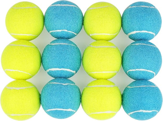 PrimePets Tennis Balls for Dogs, 2.5 Inch, 12 Pack, Squeaky Dog Toy, Interactive Pet Fetch Ball for Medium and Large Dogs, Squeaky Dog Toys (Random Color Shipping)