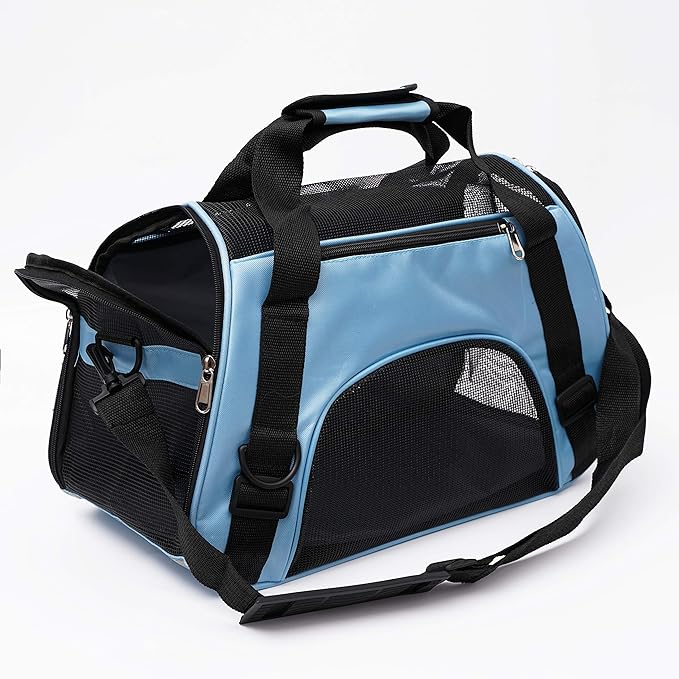 Pet Carrier Soft-Sided Carriers for Cat Carriers Dog Carrier for Small Medium Cats Dogs Puppies Pet Carrier Airline Approved up to 15 Lbs Cat Dog Pet Travel Carrier (Small, Blue)