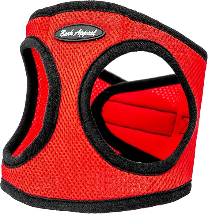 Bark Appeal Reflective Mesh Step in Harness, Large, Red