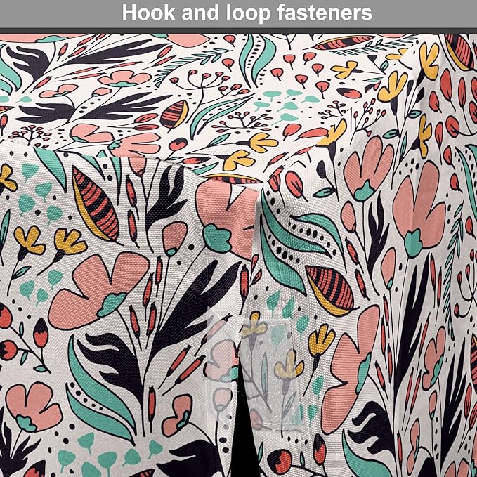 Ambesonne Wildflower Dog Crate Cover, Colorful Romantic Spring Buds Flowers and Leaves Repetition, Easy to Use Pet Kennel Cover for Medium Large Dogs, 48 Inch, Blush Salmon