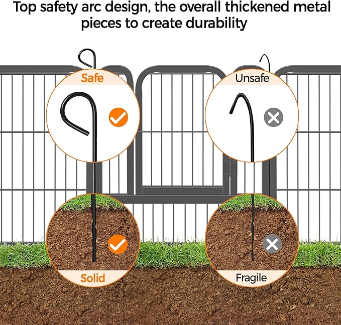 Yaheetech Dog Playpen Outdoor, 24 inch 24 Panels Dog Pen Indoor Heavy Duty Puppy Exercise Pen Metal Pet Fence for RV Camping/Yard/Garden