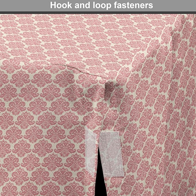 Lunarable Damask Dog Crate Cover, Victorian Ornate Feminine Pattern Old Fashioned Repeated Curly Floral Leaves, Easy to Use Pet Kennel Cover for Small Dogs Puppies Kittens, 18 Inch, Beige Rose