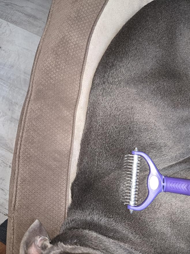 Open Knot Untangling Comb for Dogs and Cats, Double-Sided, Purple