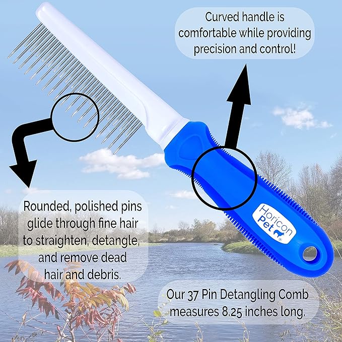 Ultimate Pet Dematting & Deshedding Set - 3 in 1 Grooming Tool Set - Dual Sided Undercoat Rake, Dematting Razor Comb & Detangling Pet Comb