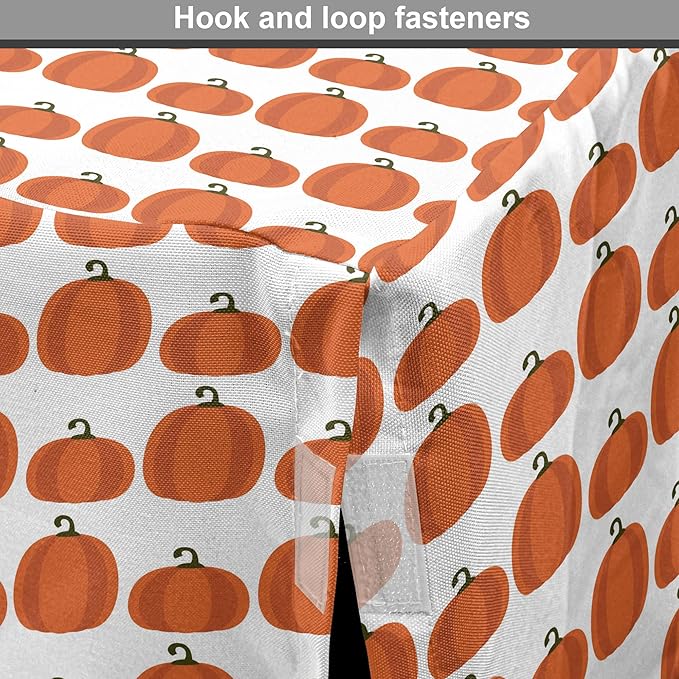 Lunarable Autumn Pumpkin Dog Crate Cover, Simplistic Halloween Fruit Pattern on Plain Backdrop, Easy to Use Pet Kennel Cover for Cats & Medium Dogs, 30 Inch, Orange Green