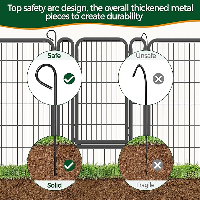 Yaheetech Dog Playpen Outdoor, 40 inch 12 Panels Dog Pen Indoor Heavy Duty Puppy Exercise Pen Metal Pet Fence for RV Camping/Yard/Garden