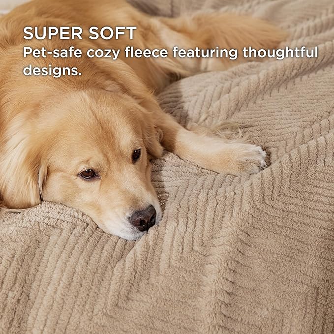 Bedsure Dog Blanket for Medium Dogs Washable - Soft Fluffy Puppy Blanket with Premium 300GSM Coral Fleece, Cozy Calming Cat Blankets for Indoor Cats, Fuzzy Pet Blanket for Kitten Doggy, Brown, 30x40IN