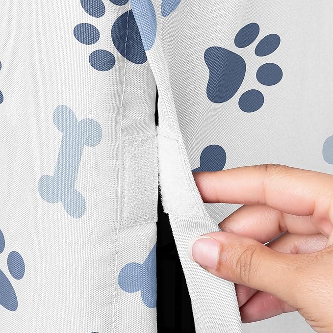 Sweet Jojo Designs 36in. Medium Dog Crate Cover (Bones and Paw Prints) for Boys Pet Cage, Kennel Covers (Modern, Cartoon, Doggy, Puppy, Neutral, Paws Print, Whimsical, Playful, Slate Navy Blue)