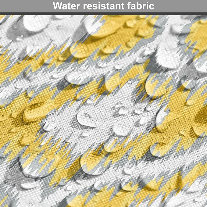 Lunarable Mustard Dog Crate Cover, Eastern Ikat Style Pattern with Modern Blurry Color Distortion Effects, Easy to Use Pet Kennel Cover for Cats & Medium Dogs, 24 Inch, Grey Yellow