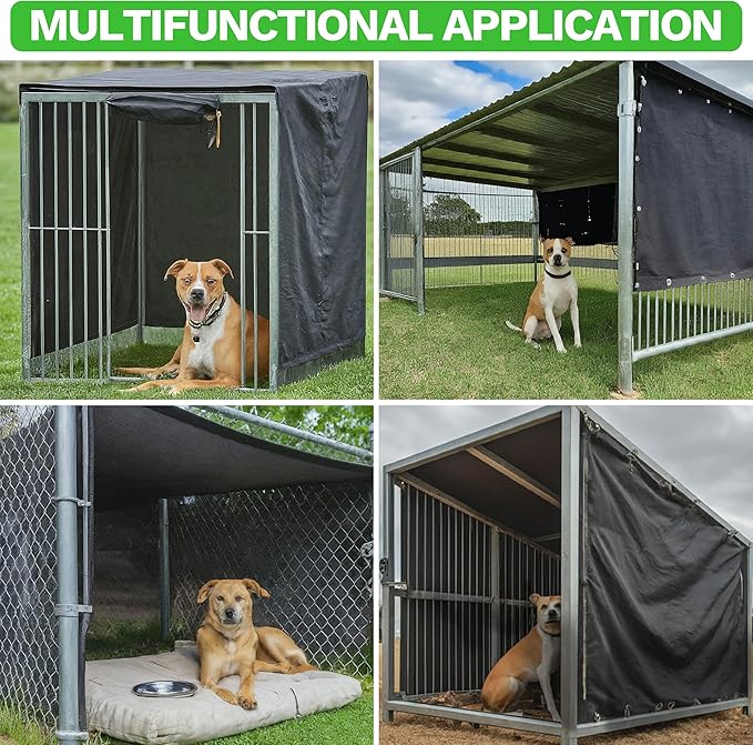 ColourTree 8' x 16' Blue Custom Size Shade Cloth with Grommets - 90% Sunblock, Durable Mesh Fabric Tarp for Dog Kennel Cover, Fence Privacy Screen, Greenhouse, Chicken Coop & Pet Playpen