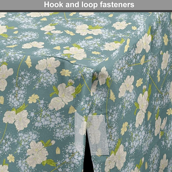 Lunarable Spring Dog Crate Cover, Pastel Tone Romantic Blossoming Flowers Pattern Vintage Garden Art, Easy to Use Pet Kennel Cover for Small Dogs Puppies Kittens, 22 Inch, Cadet Blue Eggshell