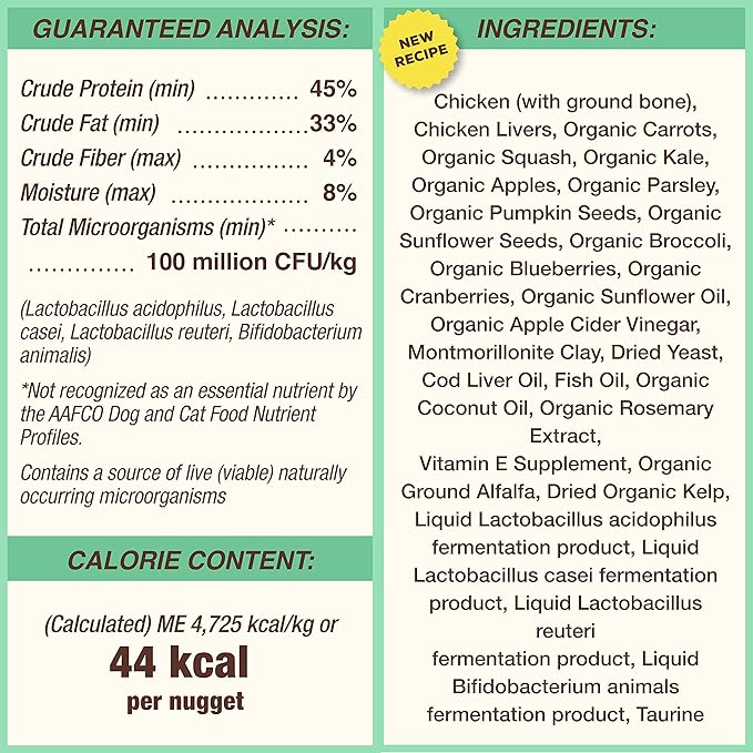 Primal Freeze Dried Dog Food Nuggets, Chicken; Complete & Balanced Meal; Also Use as Topper or Treat; Premium, Healthy, Grain Free, High Protein Raw Dog Food, 14 oz (Pack of 2)