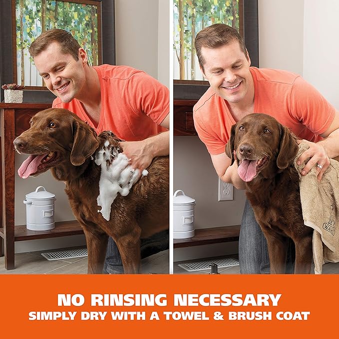 Wahl USA Pet Friendly Waterless No Rinse Shampoo for Animals – Lavender & Chamomile for Cleaning, Conditioning, Detangling, & Moisturizing Dogs & Cats – 7.1 Oz - Model 820014A