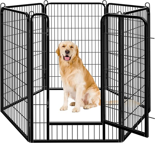 Yaheetech Dog Playpen Outdoor, 47 inch 6 Panels Dog Pen Indoor Heavy Duty Puppy Exercise Pen Metal Pet Fence for RV Camping/Yard/Garden