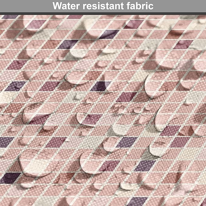Lunarable Dusty Rose Dog Crate Cover, Square Shapes Mosaic Tile Design Rows in Retro Tones Geometrical Colorful, Easy to Use Pet Kennel Cover for Small Dogs Puppies Kittens, 18 Inch, Rose Peach Plum