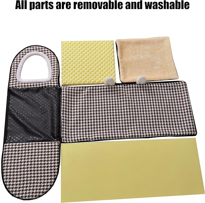 Dog Bed or Cat Bed,2 Ways to Use,Indoor Pet House with Fluffy Mat,Removable and Washable Cover,Non-Slip Bottom,for Cats and Small Dogs(M Brown Cranes)