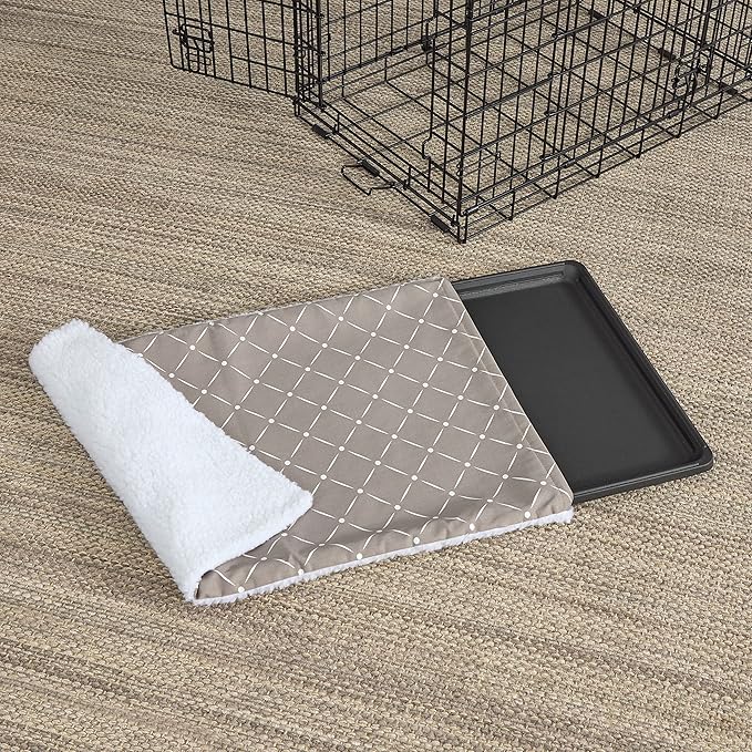 MidWest Homes for Pets Quiet Time Reversible Crate Pan Cover 36' Mushroom Diamond/Fleece