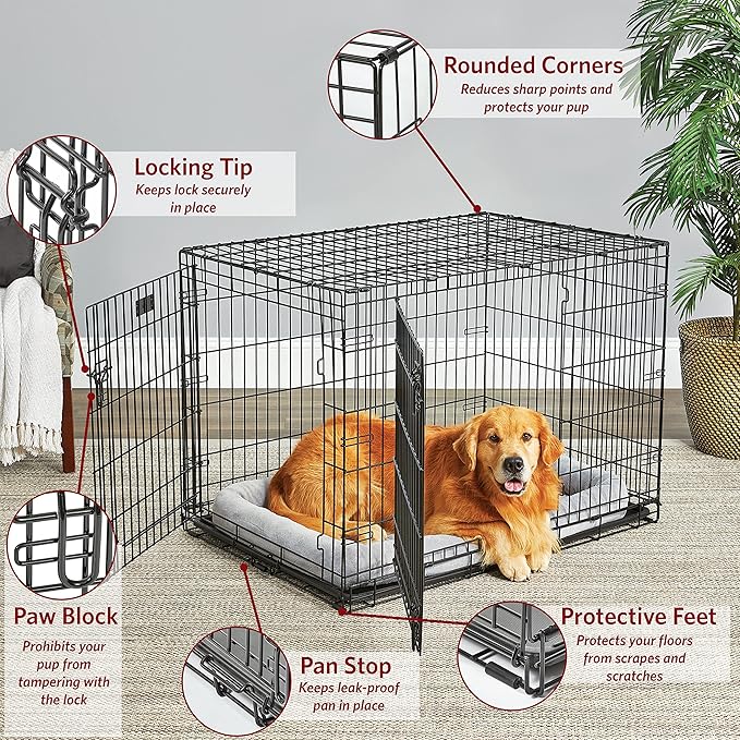 MidWest Homes for Pets Life Stages LS-1642DD Double Door Folding Crate for Large Dogs(71 - 90lbs)