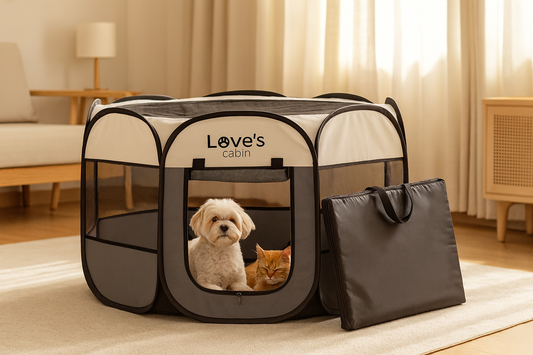 Give Your Pet the Freedom and Safety They Need with the Love’s Cabin Portable Dog & Cat Playpen