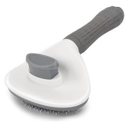 Pet Brush Universal Pet Self Cleaning Slicker Brush for Dogs and Cats with Long or Short Hair, Gray