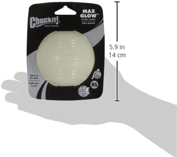 Chuckit! Max Glow Ball Dog Toy, Extra Large (3.5 Inch Diameter) for dogs 100+ lbs, Pack of 1