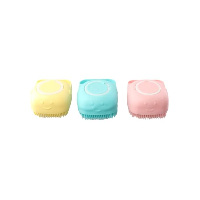 Pokinge 3Pcs Pet Bath Brush Durable Soft Silicone Pet Hair Comb Multicolor Cat Dog Grooming Tools Pet Supplies