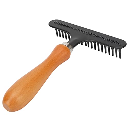 Pet Rake, Handheld Cleaning Grooming Stainless Steel Hair Groomer Rug Rake for Beauty Salon Portable Shag Rug Rake Pet Rake to Fluff Sweepers