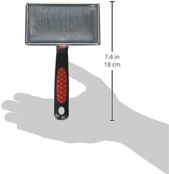 Ryan's Pet Supplies Paw Brothers Soft Flat Slicker Brush with Coated Pin Tips, Large/X-Large for Professional Groomers