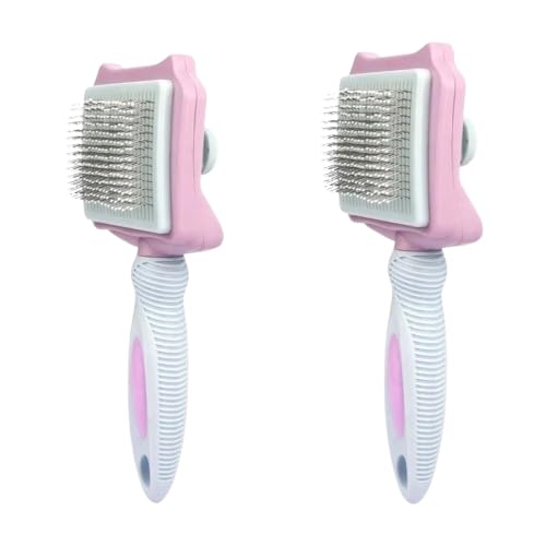 Self-Cleaning Pet Pin Brush with Sticky Beads, Removes Loose Fur and Tangles,pack of 2