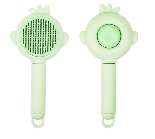 Pet Grooming Brush with One-Click Hair Removal, 144 Massage Beads,Universal for Cats and Dogs (green)