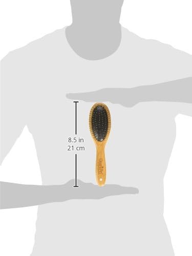 Pro-Finish Pin Grooming Brush with Carbonized Bamboo Handle, Medium, 8.5"