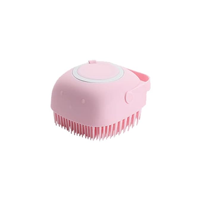 Pet Bath Brushes Massage Shampoo Dispenser (Pink)