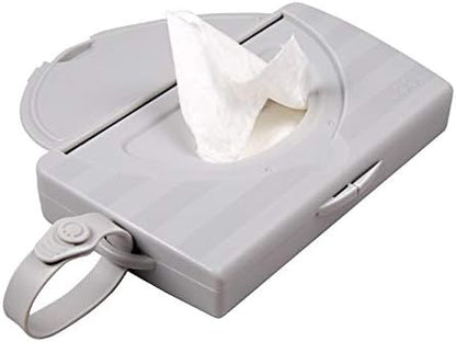 Ubbi On-The-Go Pet Wipes Dispenser, Grooming Wet Wipes Container for Dogs and Cats, Moisture Locking Wipes Dispenser for Pet Home and Travel, Gray