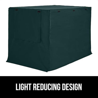 GORILLA GRIP Dog Crate Covers Compatible with Amazon Basics Dog Crates, All Sides Open, Privacy Cover Fits 24" Wire Kennel, Breathable Mesh Windows, Light Reducing Training Cage Topper, Hunter Green