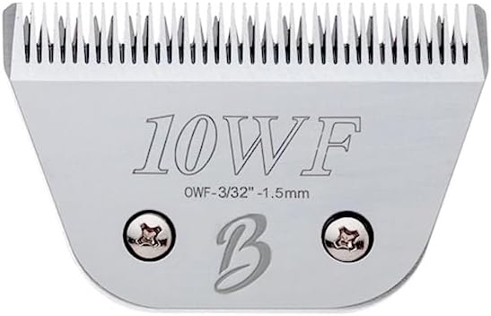 Detachable A Series Wide 10f Blade Dog Grooming Cut Length 3/32" /1.5mm Japanese Carbonized Steel Wide Dog Clipper Wide Dog Grooming Blade Compatible A5 Series Clippers for Dogs(10FW)
