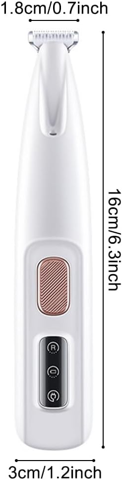 MiOYOOW Dog Clippers, Low Noise Dog Paw Trimmer USB Rechargeable Pet Shaver with LED Light & Widen Blade for Grooming Pet Paws, Eyes, Ears, Face Hair