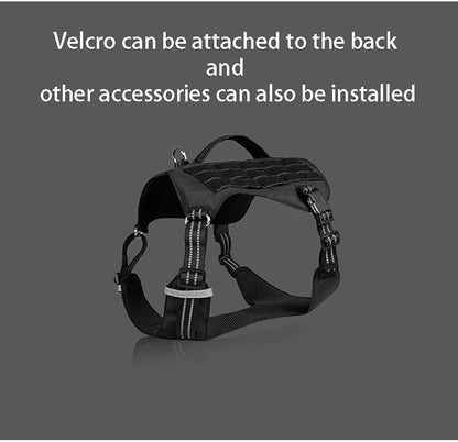 Tactical Dog Adjustable Training Harness Dog Saddle Bag Backpack Vest with Handle Military No Pull Dog Harness for Small Medium Large Dogs (L, Khaki)