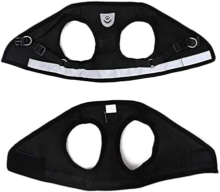 FEimaX Dog Harness and Leash Set for Walking, Soft Mesh Adjustable Easy Control Lightweight Cat Vest Harnesses with Reflective Strips, Escape Proof Small Dogs Cats Vests (Black, Small)