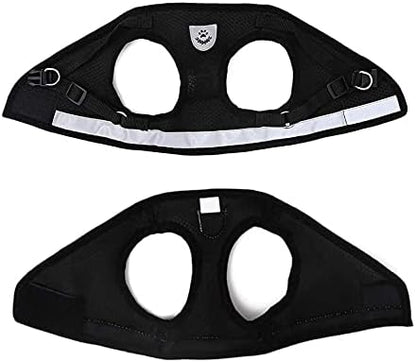 FEimaX Dog Harness and Leash Set for Walking, Soft Mesh Adjustable Easy Control Lightweight Cat Vest Harnesses with Reflective Strips, Escape Proof Small Dogs Cats Vests (Black, Small)