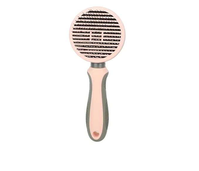 Pet Grooming Tool Needle Brush, Self Cleaning Slicker Brushes for Pet Grooming, Remove Undercoat, Proven Grooming Tools for Dogs Cats and Other Animals (Straight Needle - Pink)