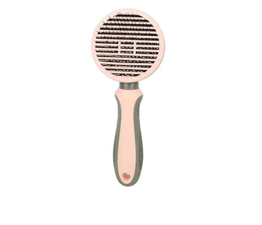 Pet Grooming Tool Needle Brush, Self Cleaning Slicker Brushes for Pet Grooming, Remove Undercoat, Proven Grooming Tools for Dogs Cats and Other Animals (Straight Needle - Pink)